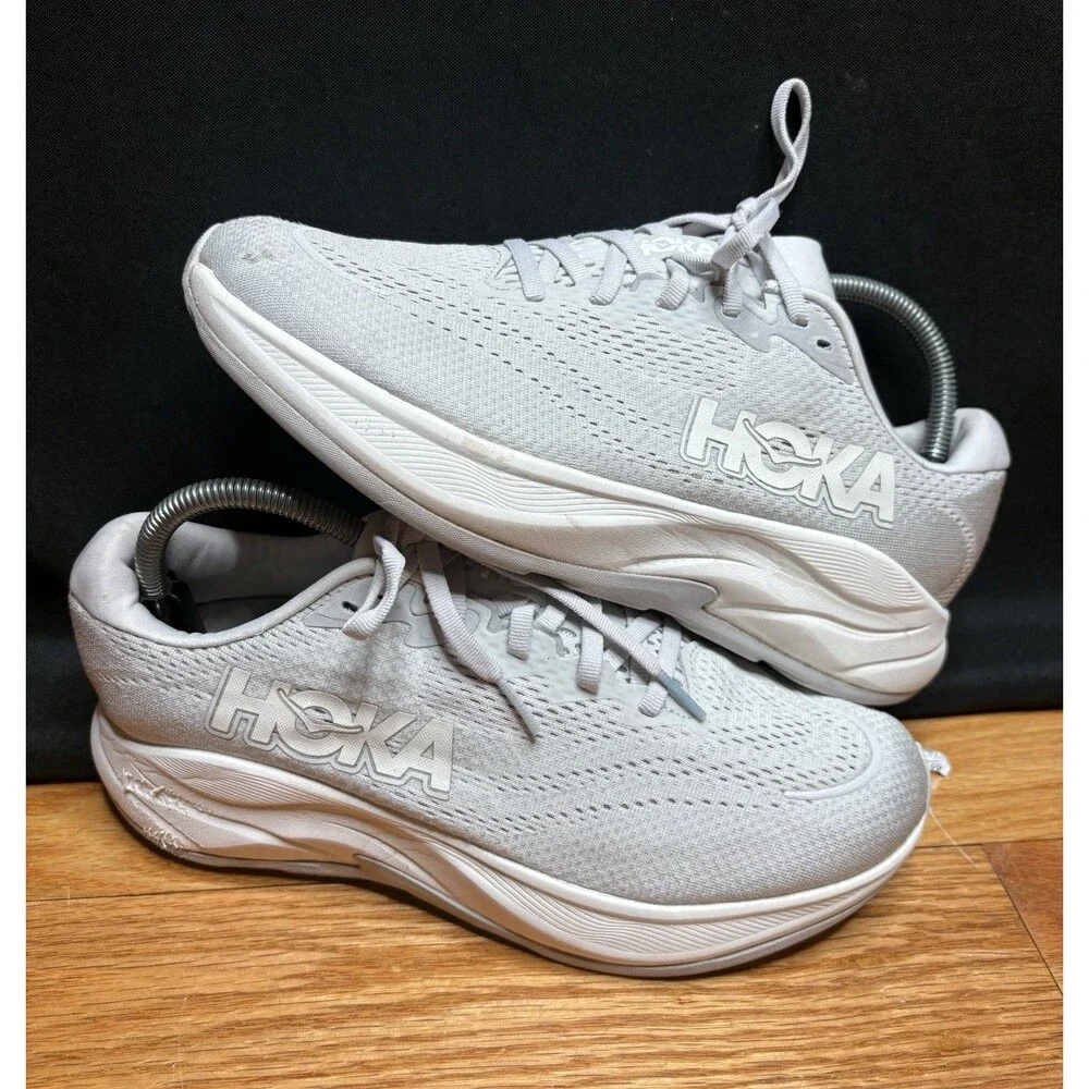 Women’s Hoka One One Rincon 4 Light Grey Walking Running Shoes Size 10 Wide D